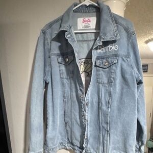 Malibu Barbie Light Wash Denim Jacket with Embroidered Logo